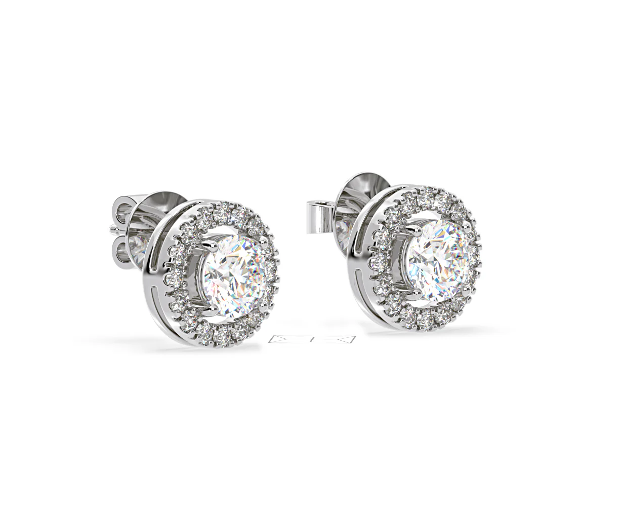 Ella Lab Diamond Halo Earrings 2.45ct in 18K White Gold F/VS1 - Image 77