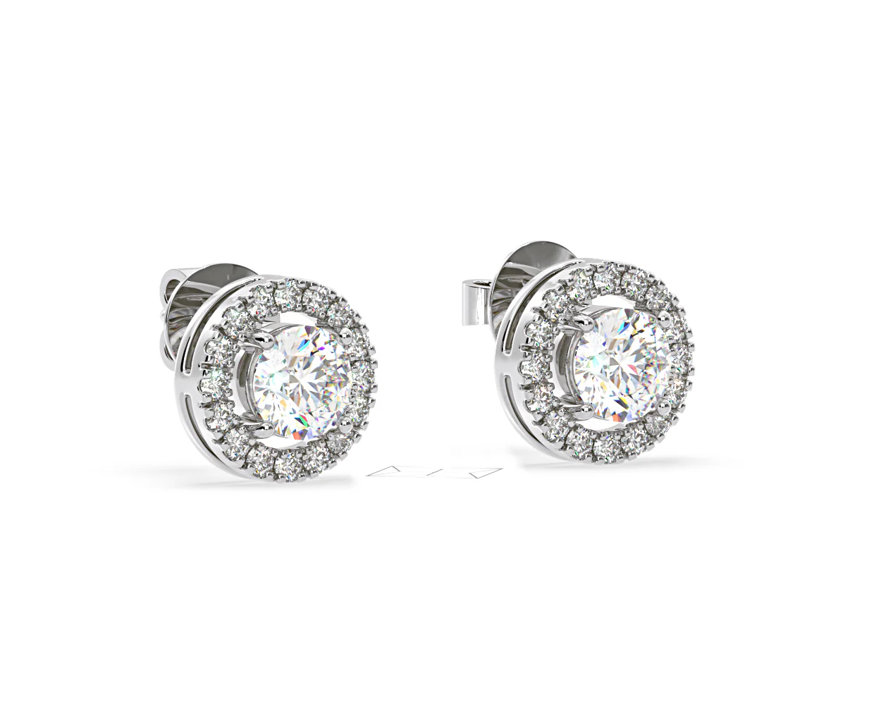 Ella Lab Diamond Halo Earrings 2.45ct in 18K White Gold F/VS1 - Image 79