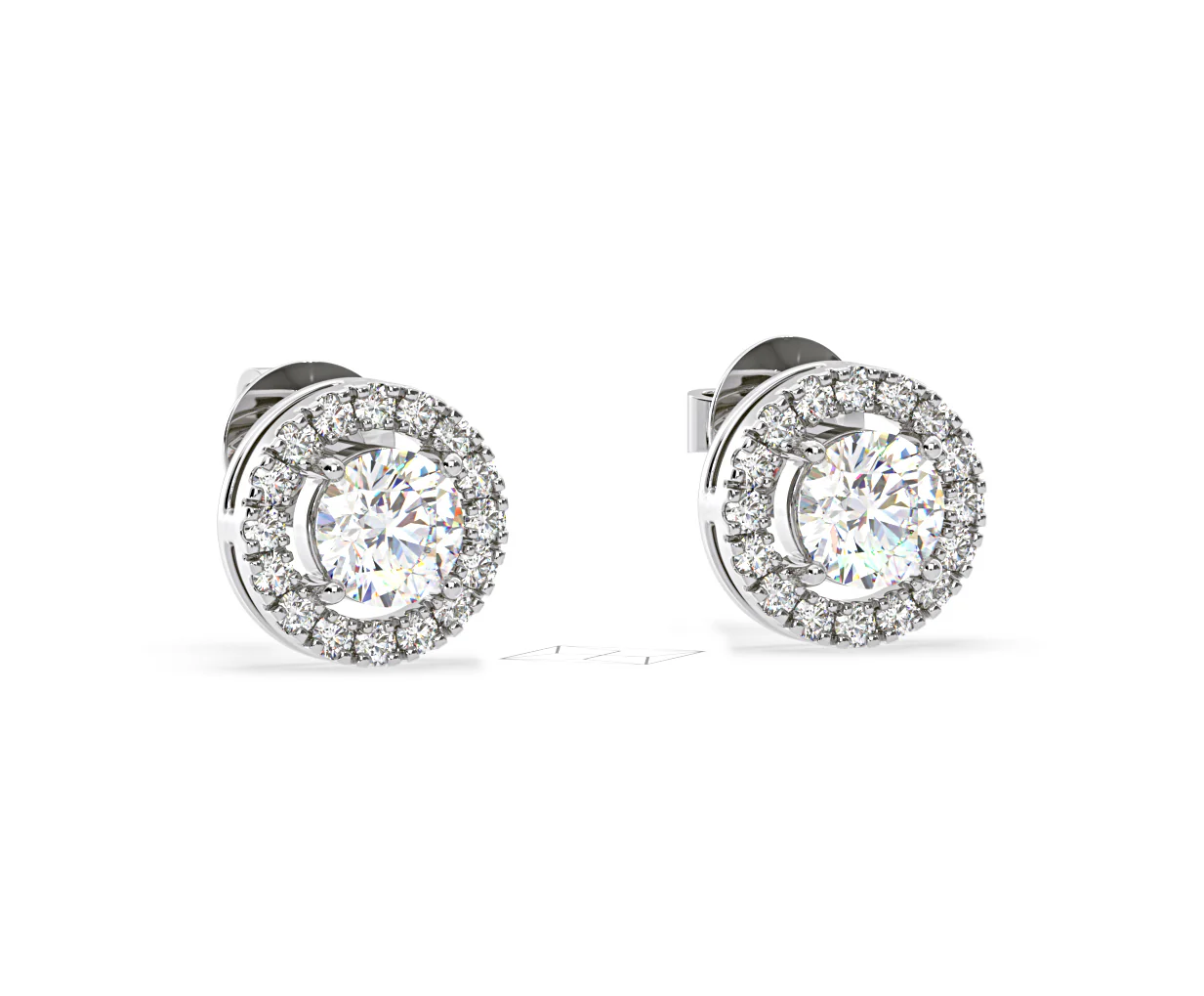 Ella Lab Diamond Halo Earrings 2.45ct in 18K White Gold F/VS1 - Image 81
