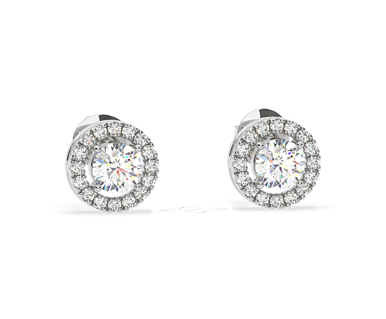 Ella Lab Diamond Halo Earrings 2.45ct in 18K White Gold F/VS1 - Image 83
