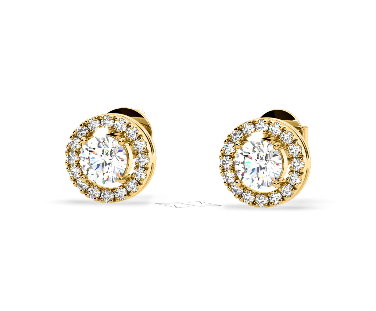 Ella Lab Diamond Halo Earrings 2.45ct in 18K Yellow Gold F/VS1 - Image 11