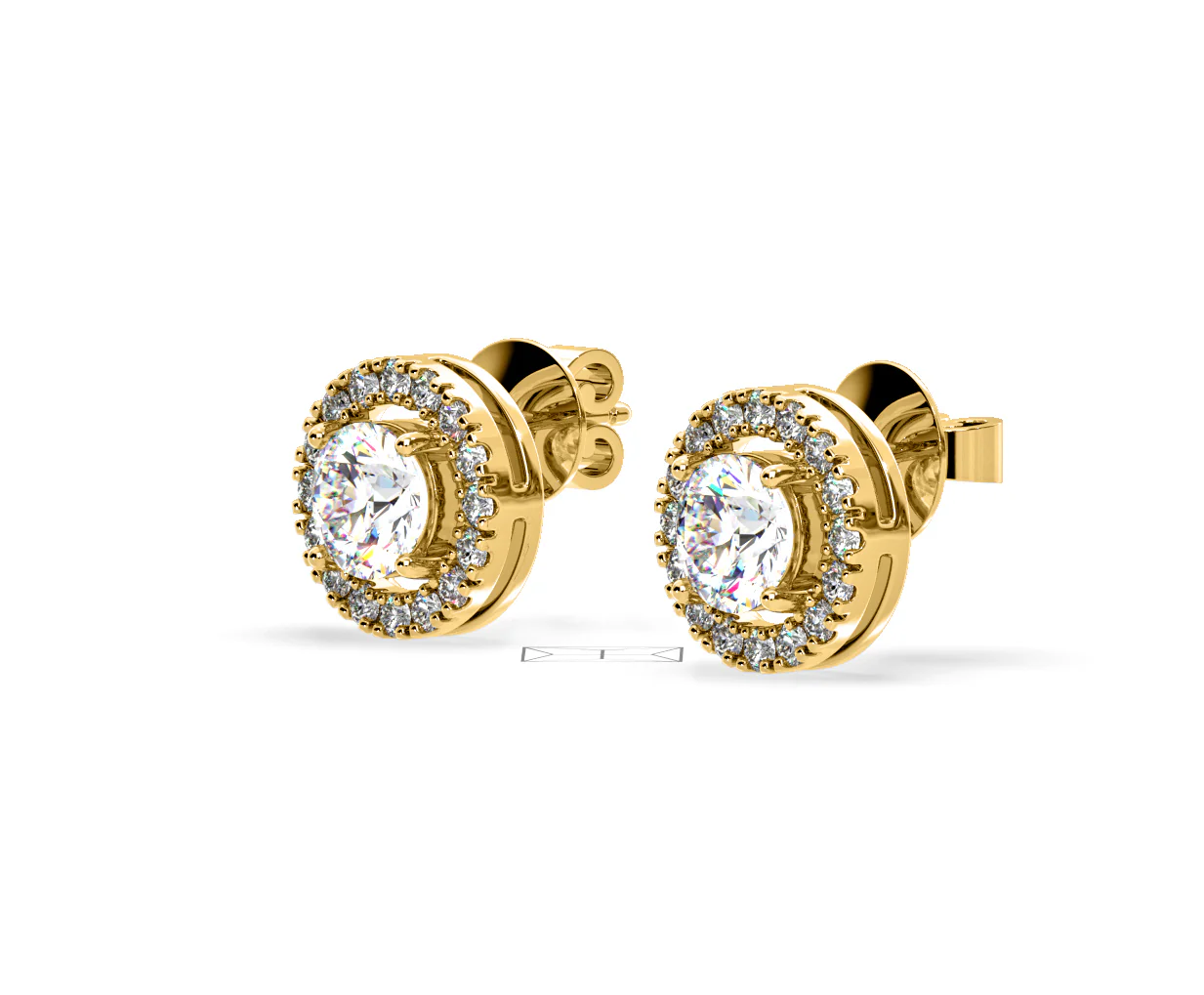 Ella Lab Diamond Halo Earrings 2.45ct in 18K Yellow Gold F/VS1 - Image 17
