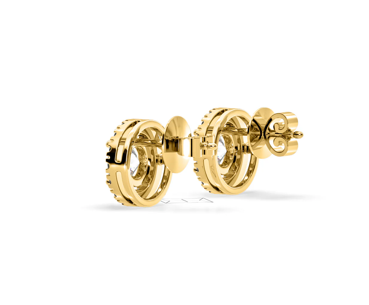 Ella Lab Diamond Halo Earrings 2.45ct in 18K Yellow Gold F/VS1 - Image 34