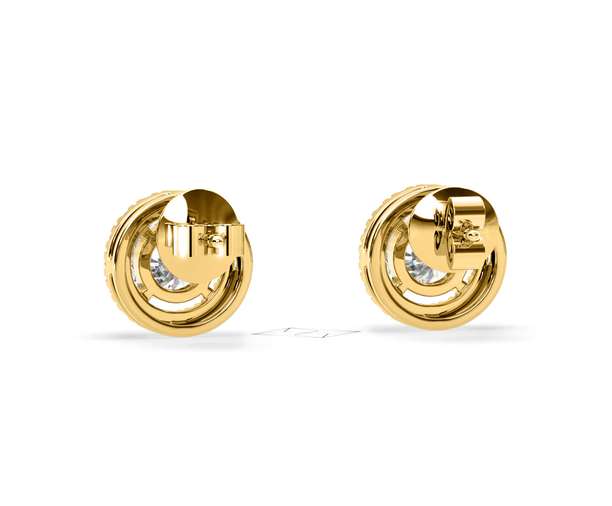 Ella Lab Diamond Halo Earrings 2.45ct in 18K Yellow Gold F/VS1 - Image 43
