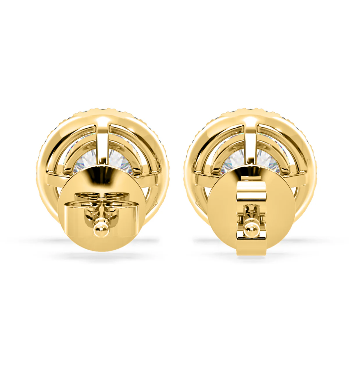 Ella Lab Diamond Halo Earrings 2.45ct in 18K Yellow Gold F/VS1 - Image 5