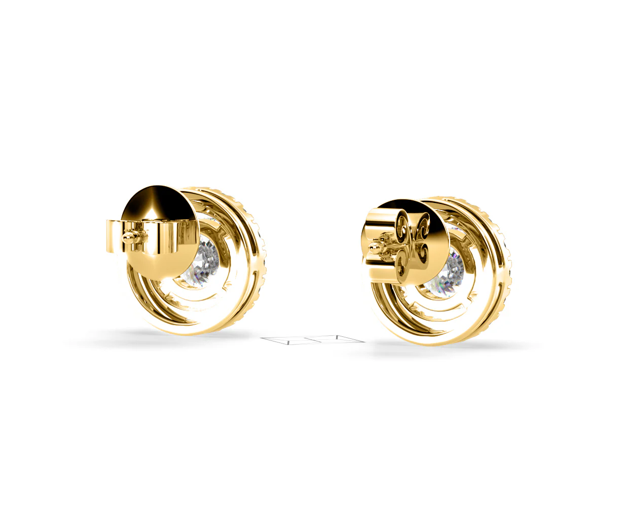 Ella Lab Diamond Halo Earrings 2.45ct in 18K Yellow Gold F/VS1 - Image 52