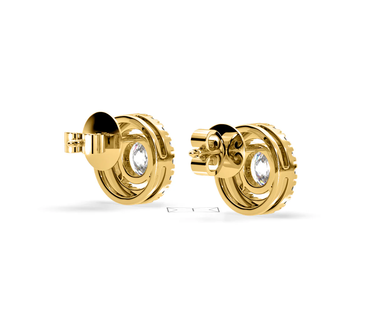 Ella Lab Diamond Halo Earrings 2.45ct in 18K Yellow Gold F/VS1 - Image 56