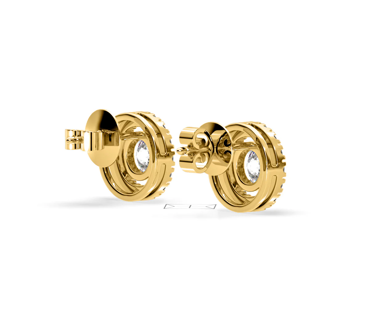 Ella Lab Diamond Halo Earrings 2.45ct in 18K Yellow Gold F/VS1 - Image 57