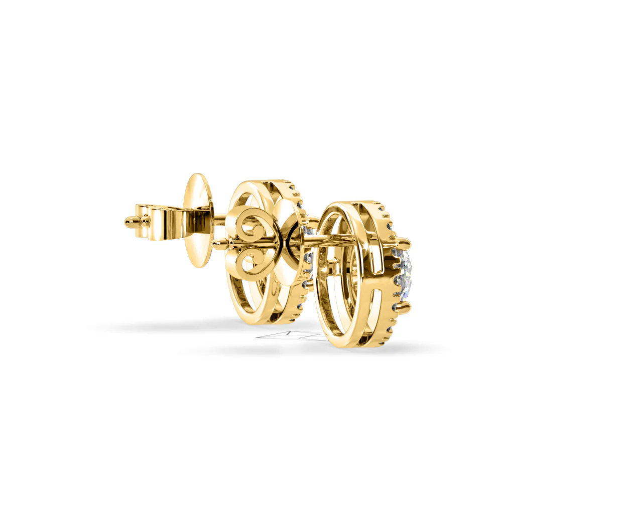 Ella Lab Diamond Halo Earrings 2.45ct in 18K Yellow Gold F/VS1 - Image 62