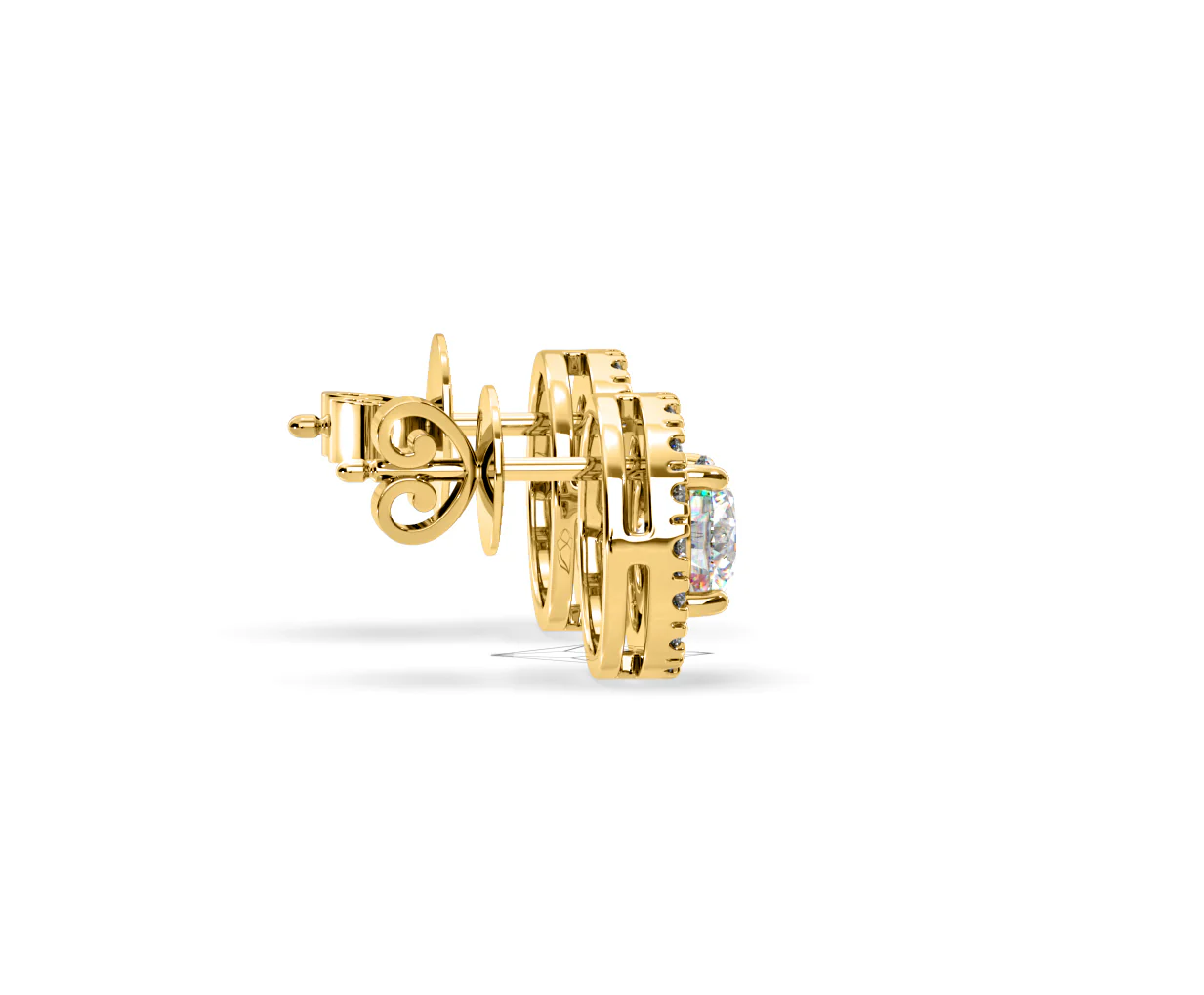 Ella Lab Diamond Halo Earrings 2.45ct in 18K Yellow Gold F/VS1 - Image 65