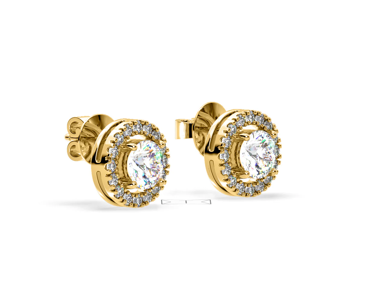 Ella Lab Diamond Halo Earrings 2.45ct in 18K Yellow Gold F/VS1 - Image 76