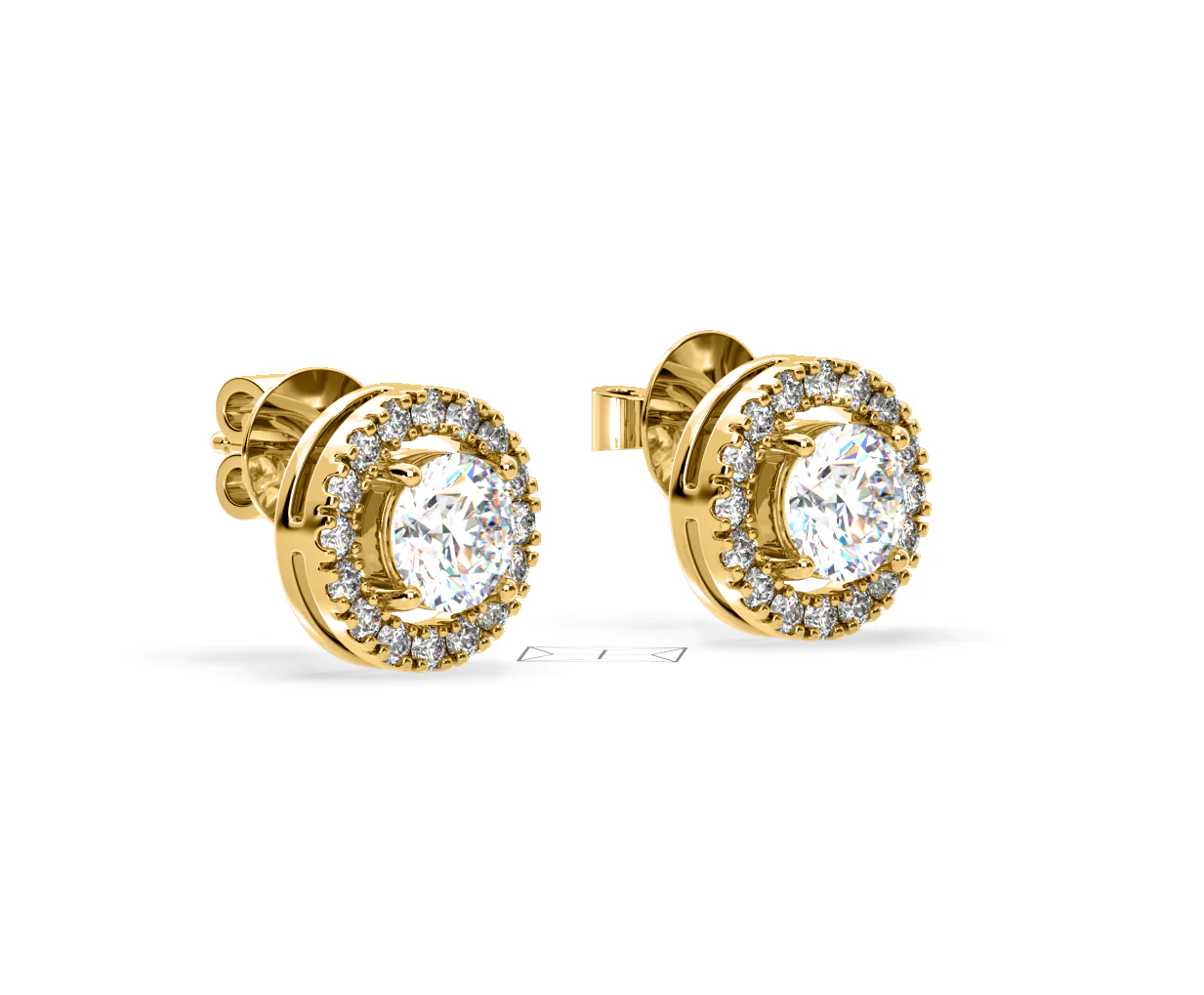 Ella Lab Diamond Halo Earrings 2.45ct in 18K Yellow Gold F/VS1 - Image 77