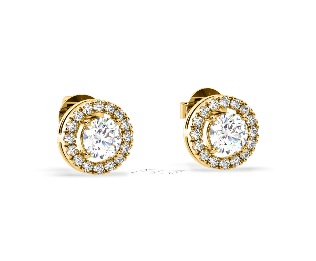 Ella Lab Diamond Halo Earrings 2.45ct in 18K Yellow Gold F/VS1 - Image 81