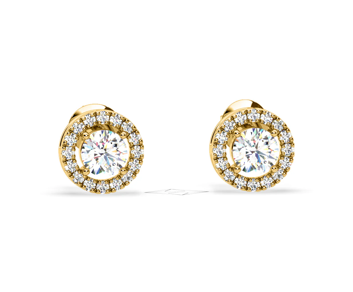 Ella Lab Diamond Halo Earrings 2.45ct in 18K Yellow Gold F/VS1 - Image 84