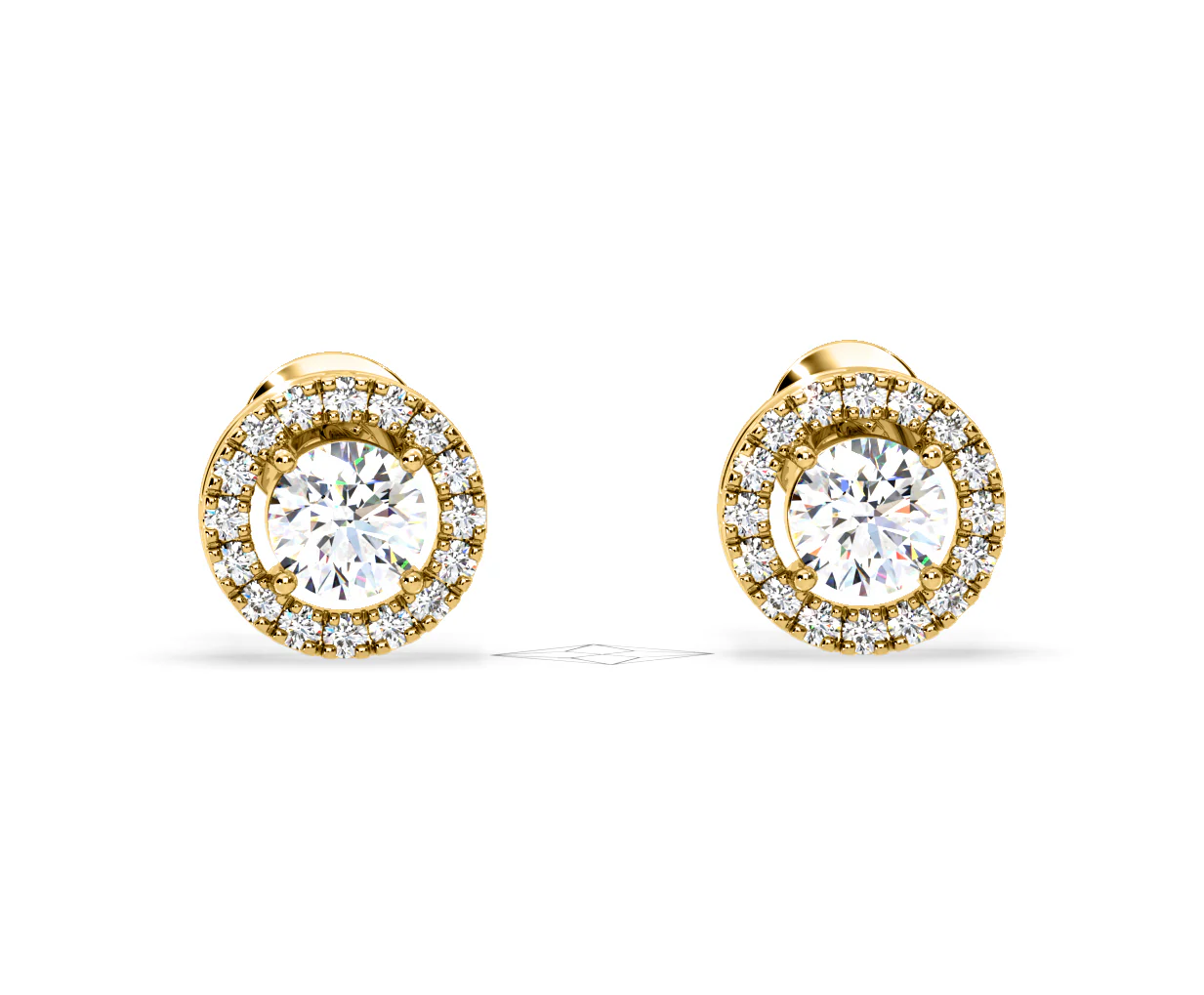 Ella Lab Diamond Halo Earrings 2.45ct in 18K Yellow Gold F/VS1 - Image 85