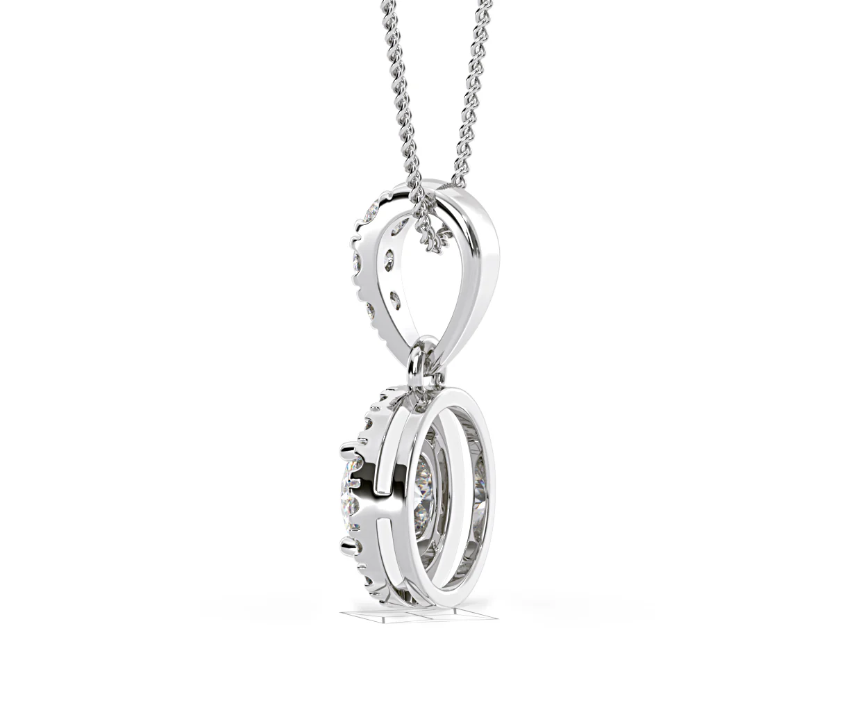 Ella Lab Diamond Halo Necklace in 18K White Gold 0.71ct G/VS1 - Image 31