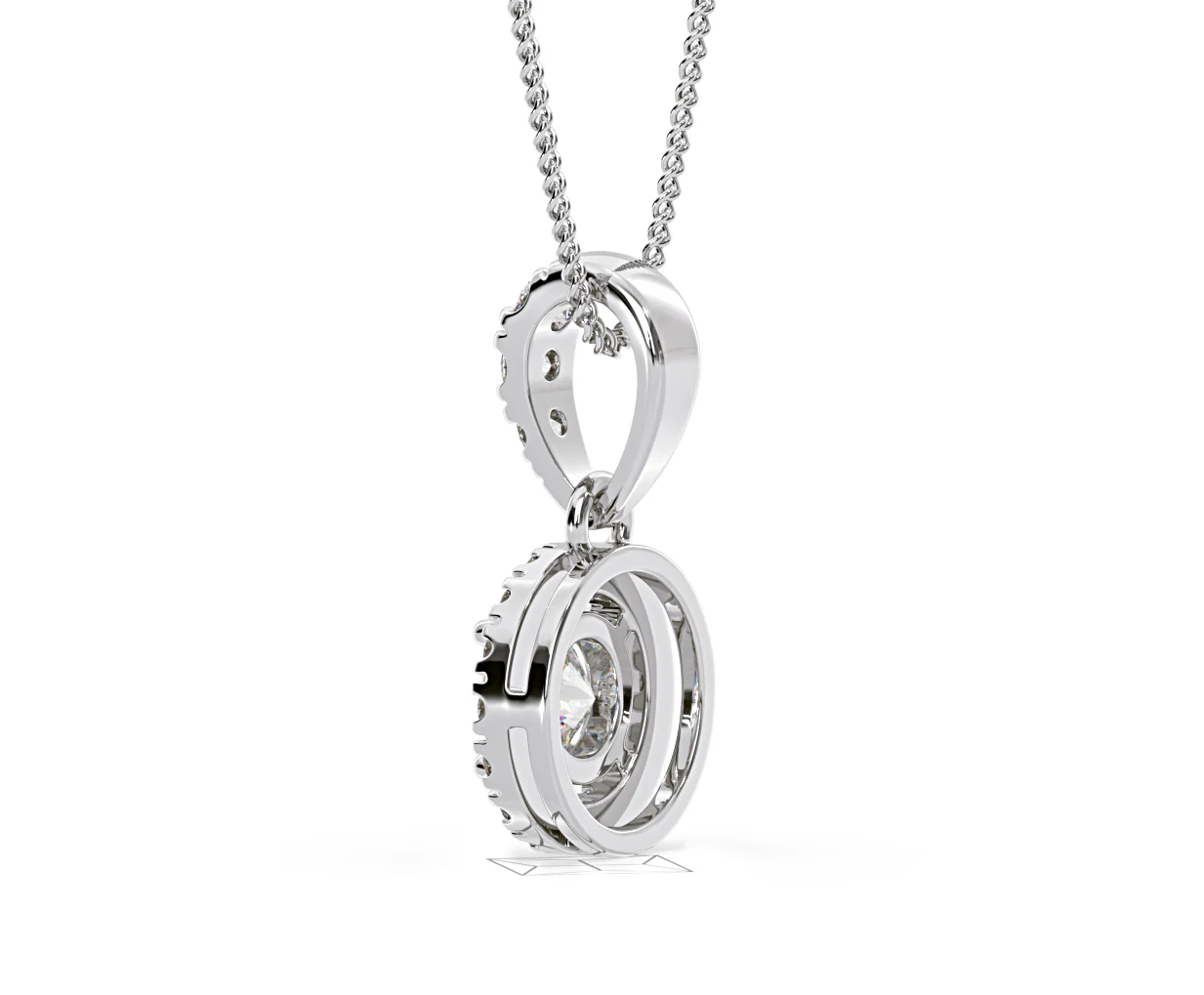 Ella Lab Diamond Halo Necklace in 18K White Gold 0.71ct G/VS1 - Image 33