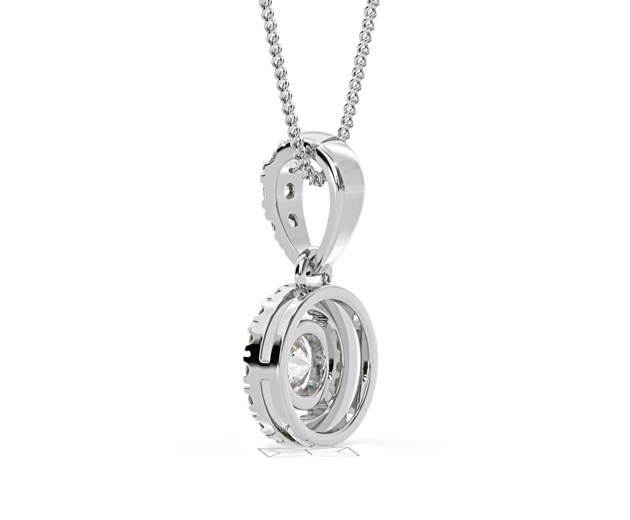 Ella Lab Diamond Halo Necklace in 18K White Gold 0.71ct G/VS1 - Image 34