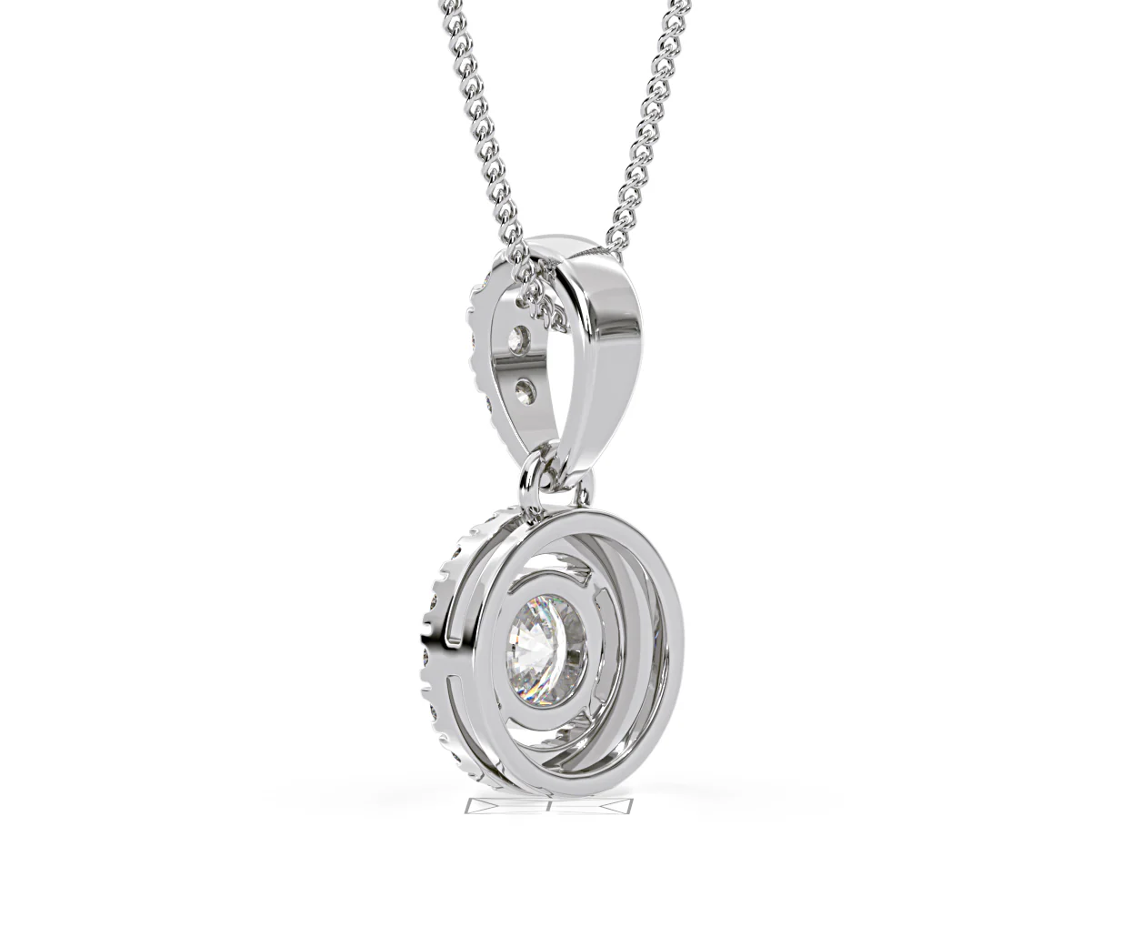 Ella Lab Diamond Halo Necklace in 18K White Gold 0.71ct G/VS1 - Image 36