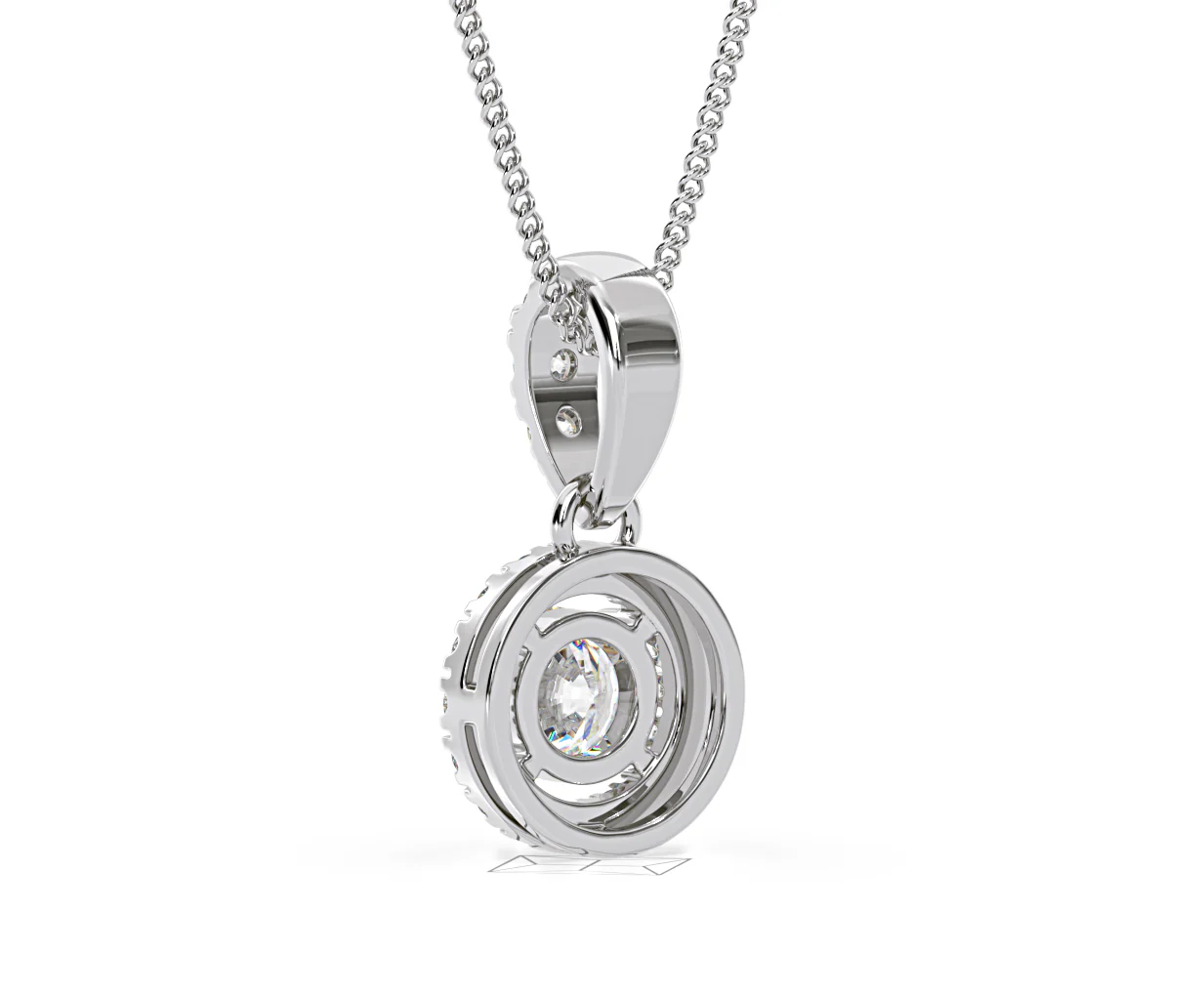 Ella Lab Diamond Halo Necklace in 18K White Gold 0.71ct G/VS1 - Image 38