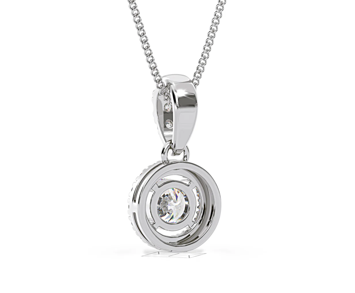 Ella Lab Diamond Halo Necklace in 18K White Gold 0.71ct G/VS1 - Image 40