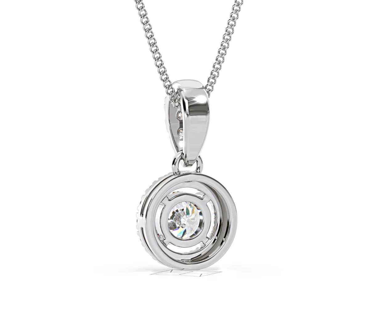 Ella Lab Diamond Halo Necklace in 18K White Gold 0.71ct G/VS1 - Image 41
