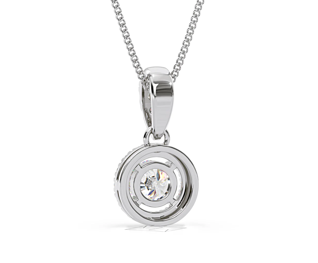 Ella Lab Diamond Halo Necklace in 18K White Gold 0.71ct G/VS1 - Image 42