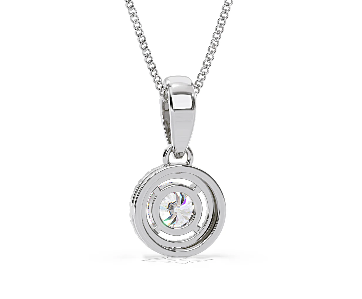 Ella Lab Diamond Halo Necklace in 18K White Gold 0.71ct G/VS1 - Image 43
