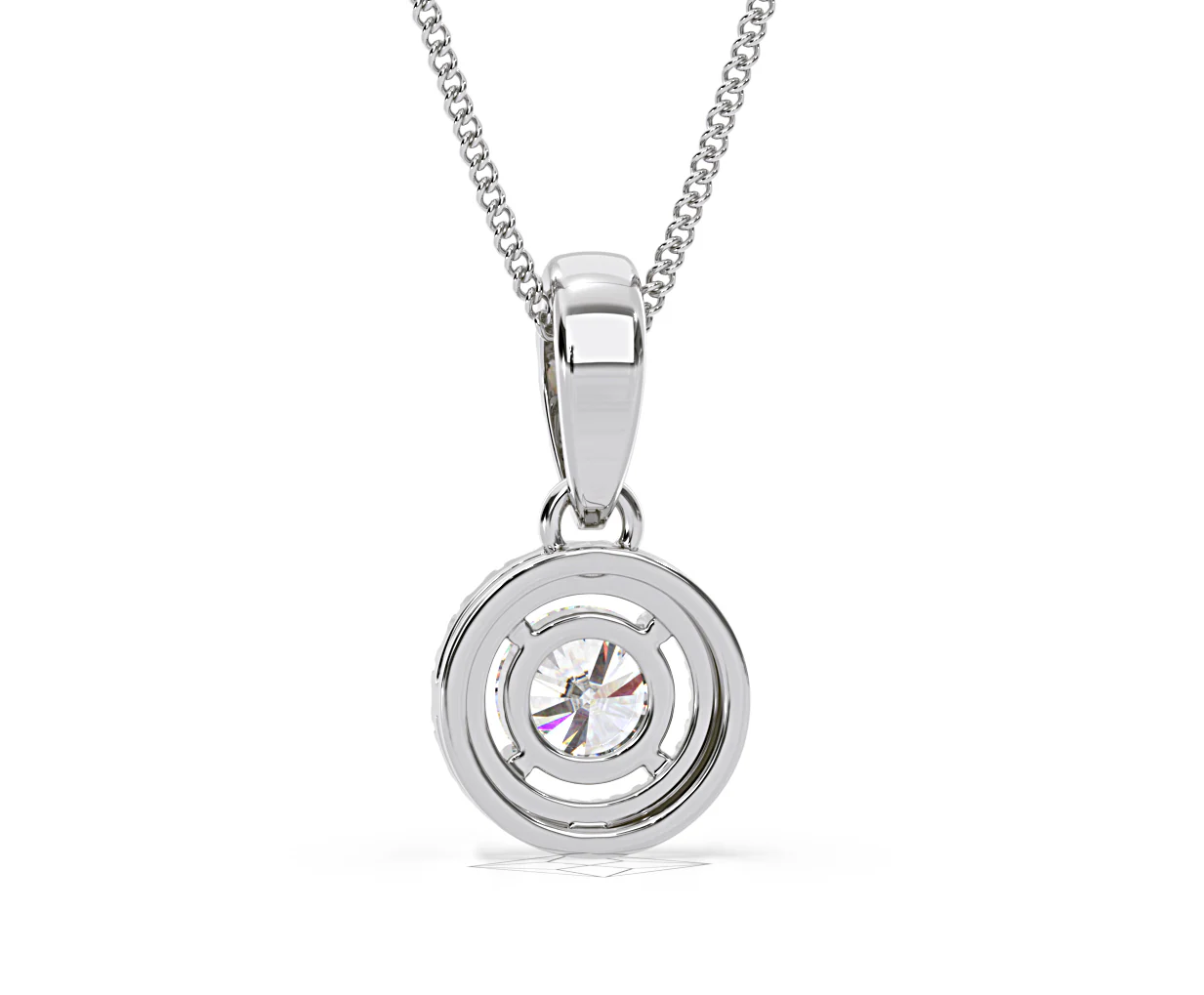 Ella Lab Diamond Halo Necklace in 18K White Gold 0.71ct G/VS1 - Image 44