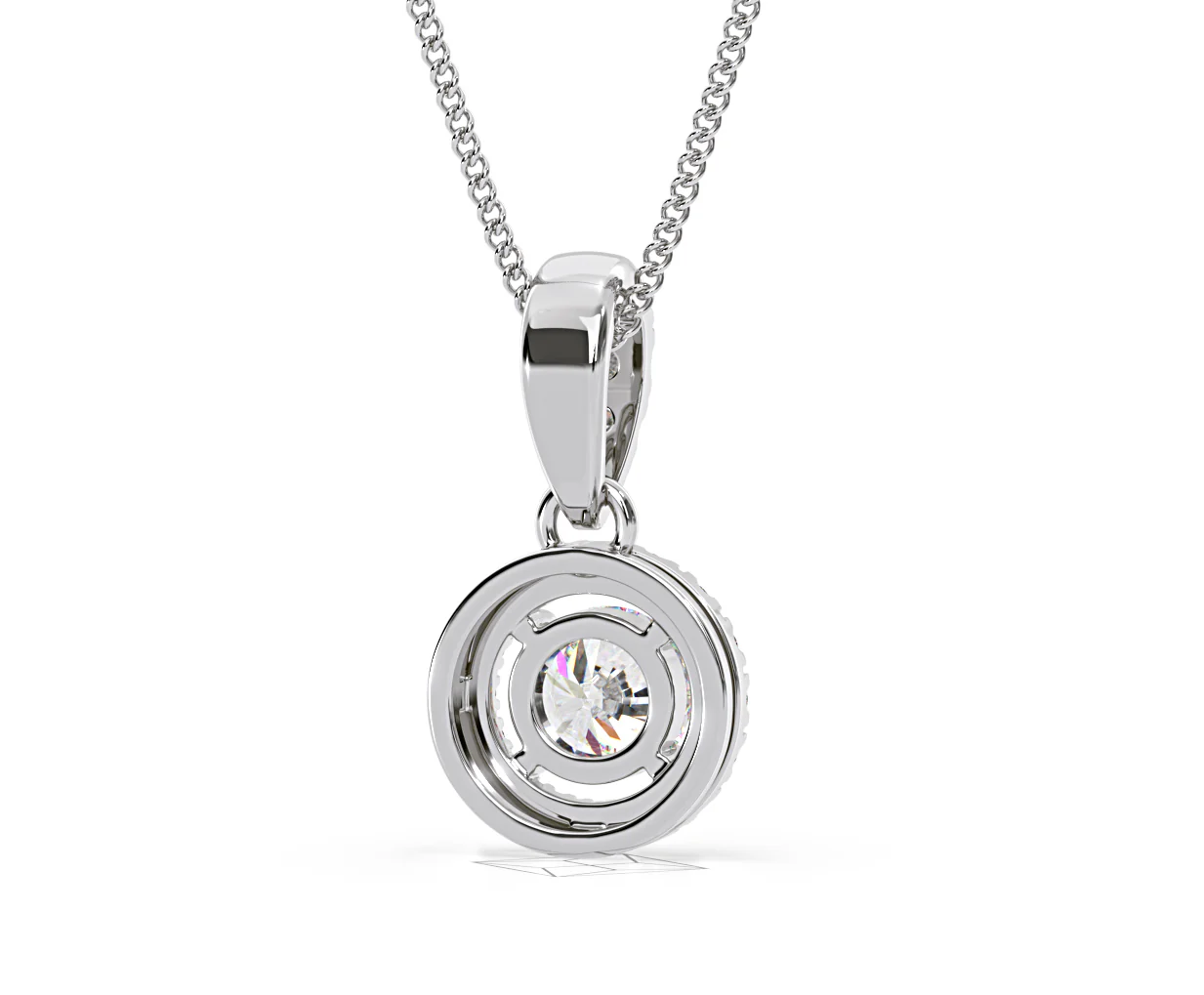 Ella Lab Diamond Halo Necklace in 18K White Gold 0.71ct G/VS1 - Image 49