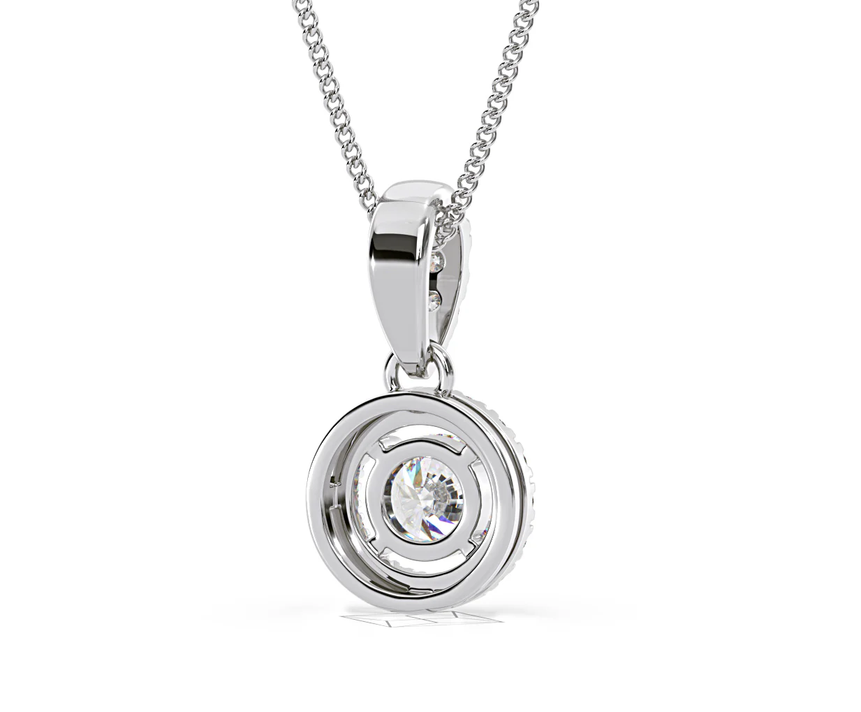 Ella Lab Diamond Halo Necklace in 18K White Gold 0.71ct G/VS1 - Image 50