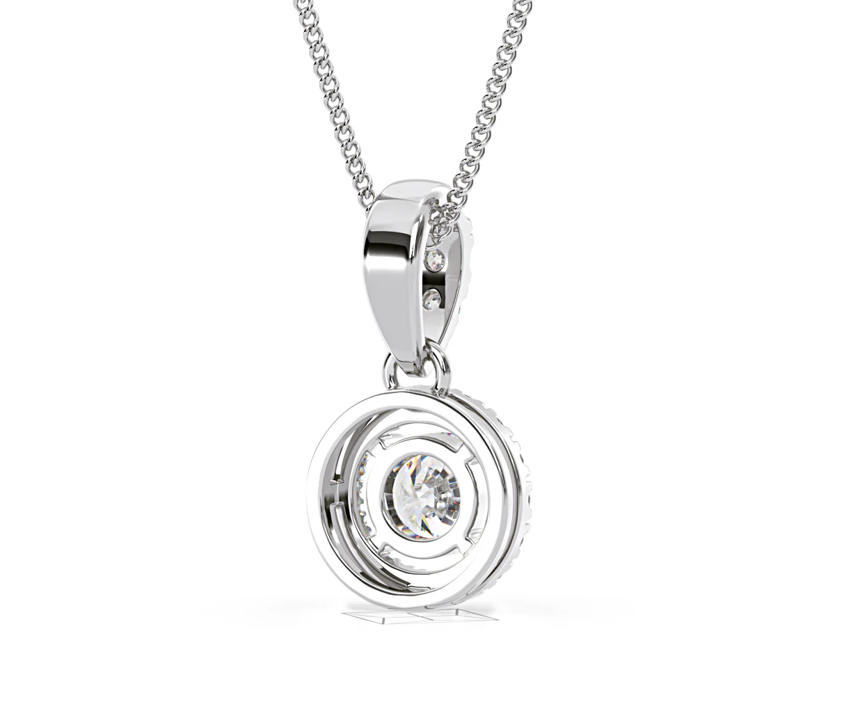 Ella Lab Diamond Halo Necklace in 18K White Gold 0.71ct G/VS1 - Image 51