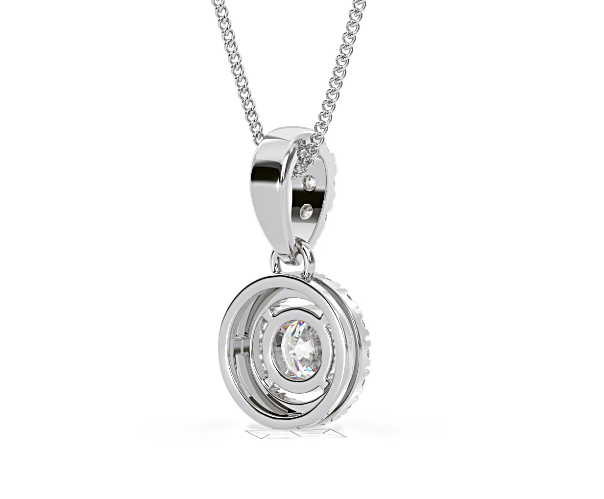 Ella Lab Diamond Halo Necklace in 18K White Gold 0.71ct G/VS1 - Image 53
