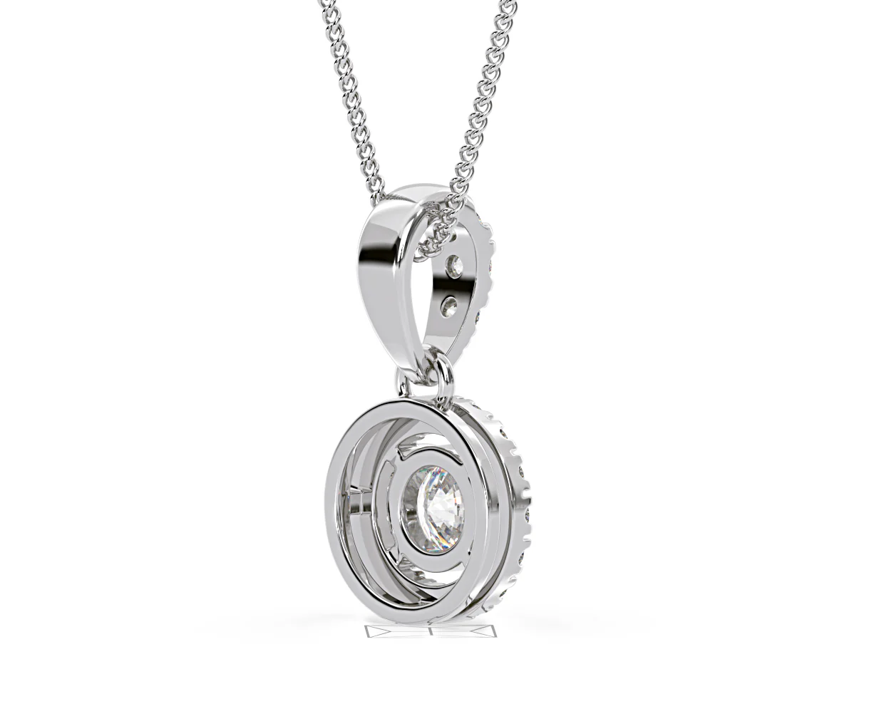 Ella Lab Diamond Halo Necklace in 18K White Gold 0.71ct G/VS1 - Image 55