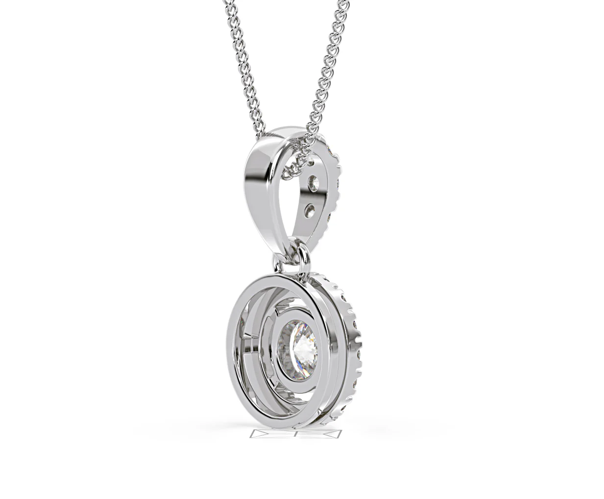 Ella Lab Diamond Halo Necklace in 18K White Gold 0.71ct G/VS1 - Image 56