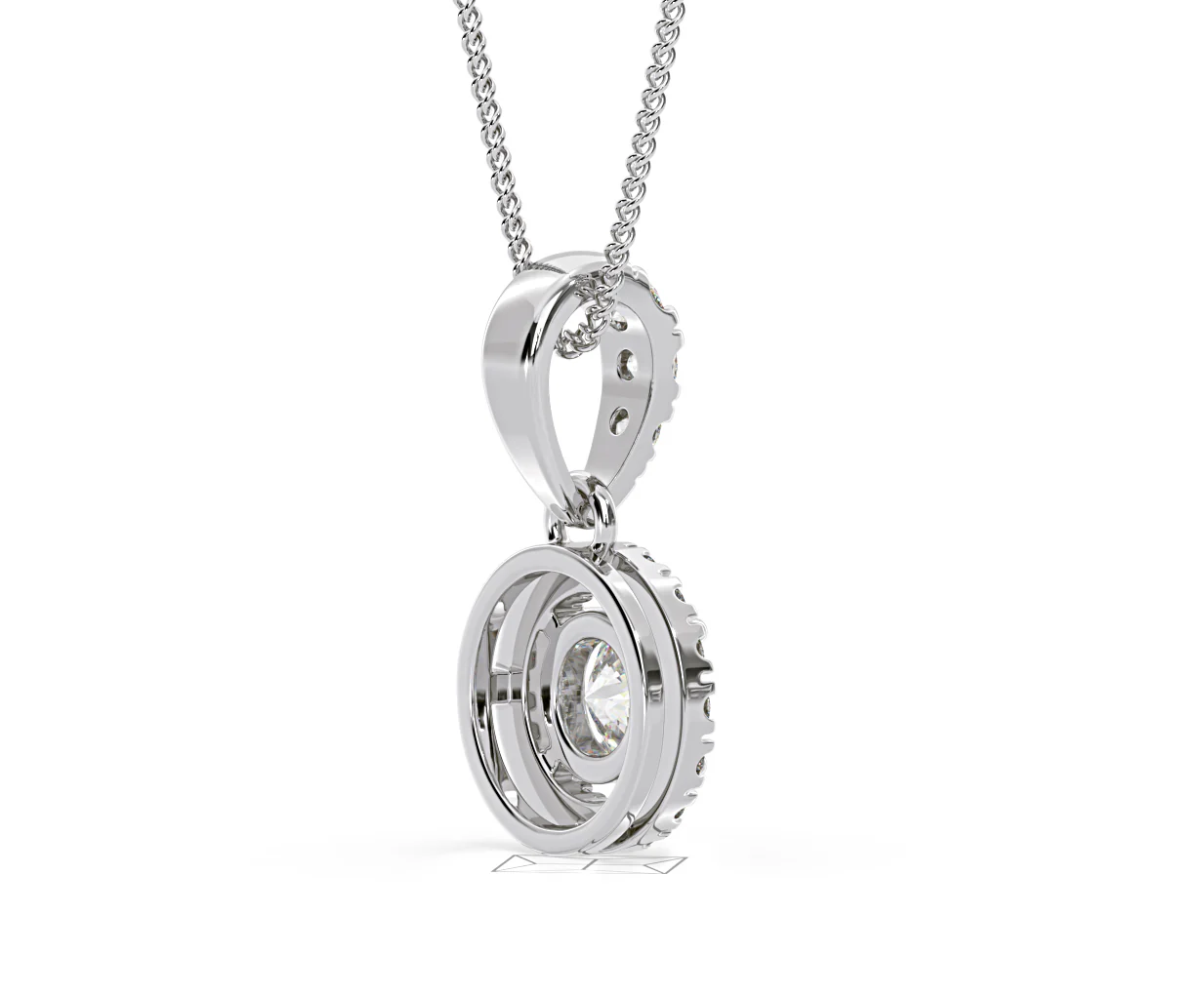 Ella Lab Diamond Halo Necklace in 18K White Gold 0.71ct G/VS1 - Image 57