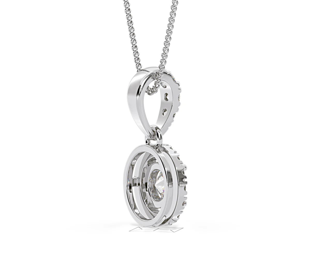 Ella Lab Diamond Halo Necklace in 18K White Gold 0.71ct G/VS1 - Image 58