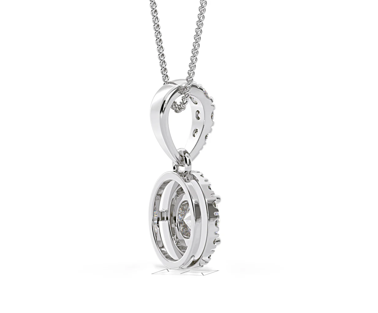 Ella Lab Diamond Halo Necklace in 18K White Gold 0.71ct G/VS1 - Image 59