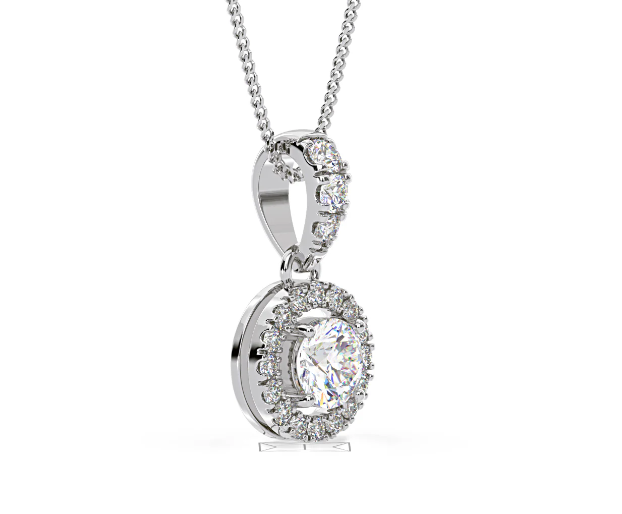 Ella Lab Diamond Halo Necklace in 18K White Gold 0.71ct G/VS1 - Image 75