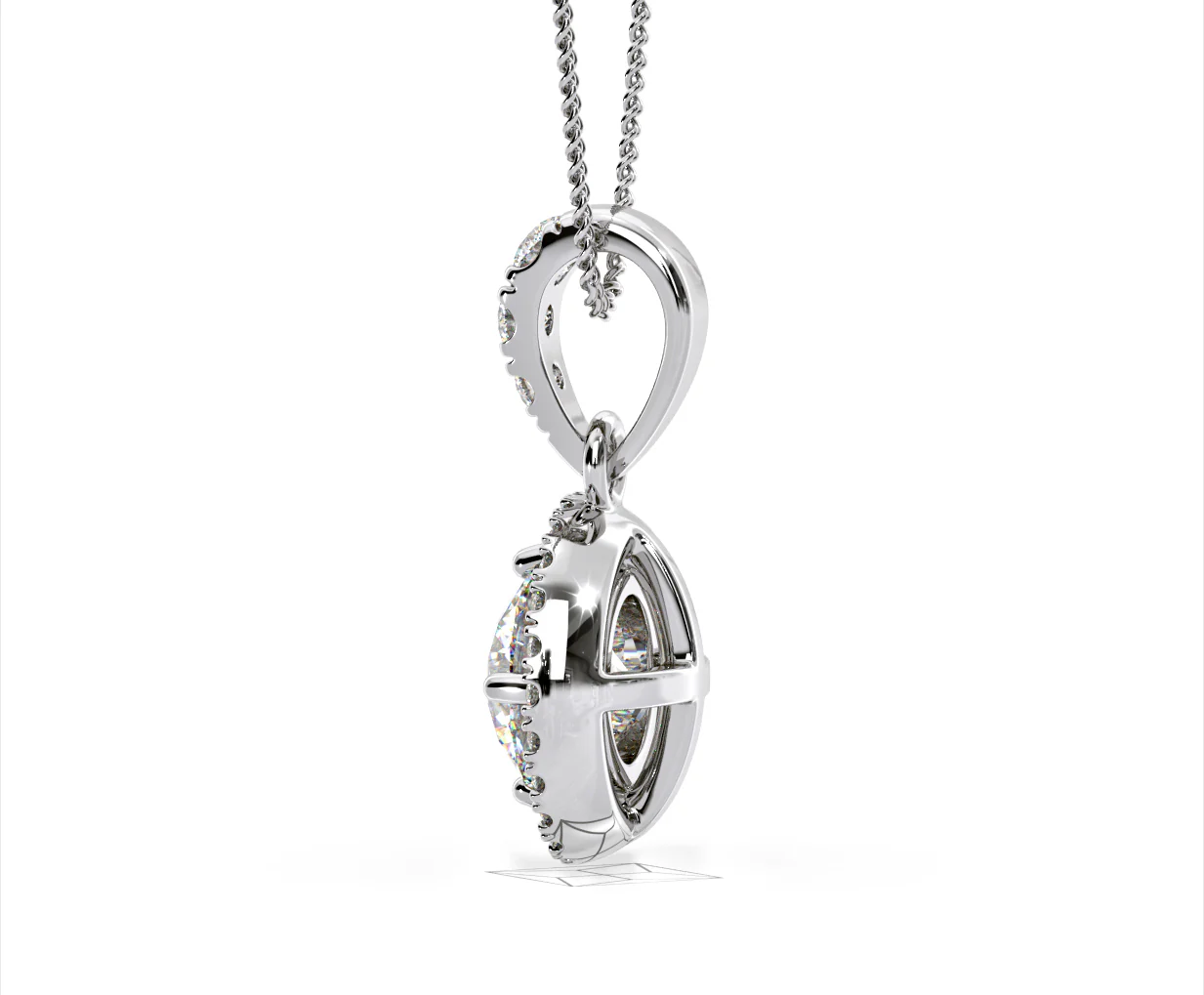 Ella Lab Diamond Halo Necklace in 18K White Gold 1.30ct F/VS1 - Image 29