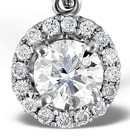 Ella Lab Diamond Halo Necklace in 18K White Gold 1.30ct F/VS1 - Image 3