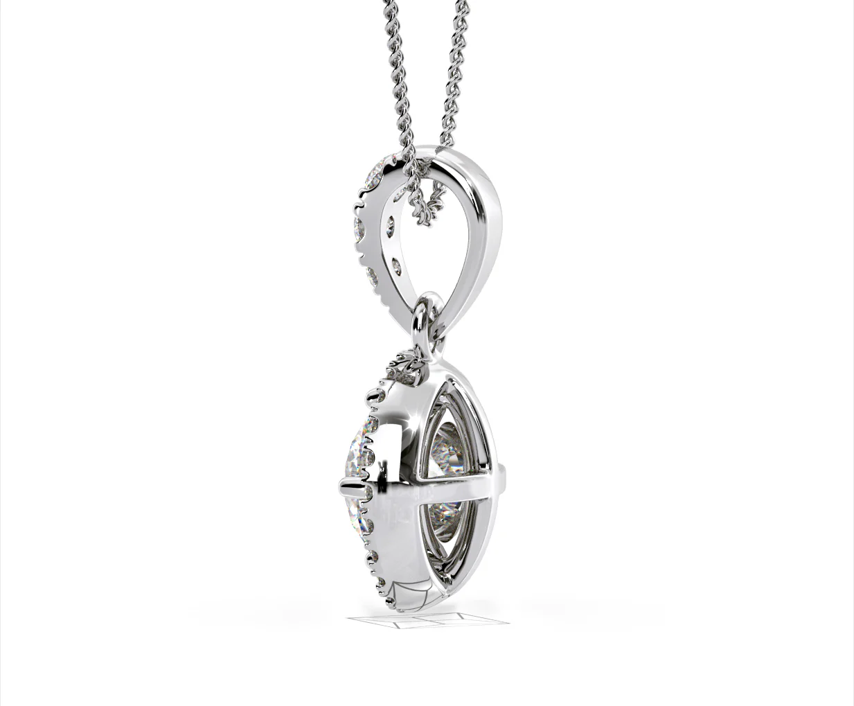 Ella Lab Diamond Halo Necklace in 18K White Gold 1.30ct F/VS1 - Image 30