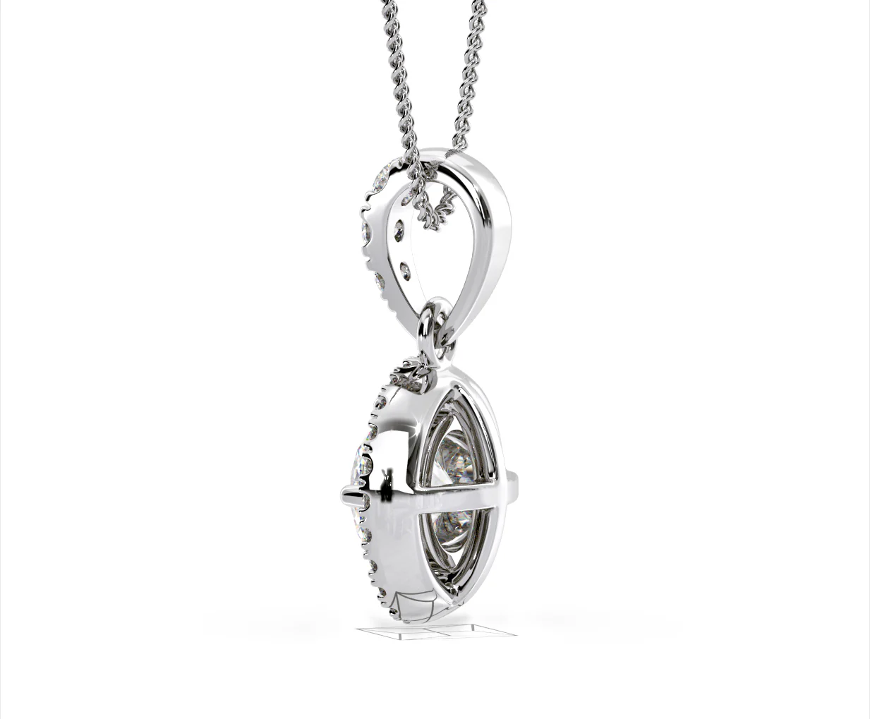 Ella Lab Diamond Halo Necklace in 18K White Gold 1.30ct F/VS1 - Image 31