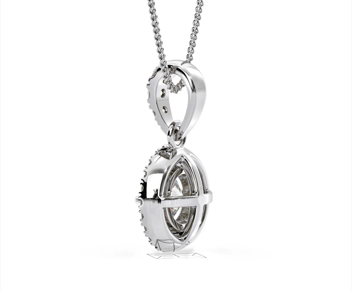 Ella Lab Diamond Halo Necklace in 18K White Gold 1.30ct F/VS1 - Image 33