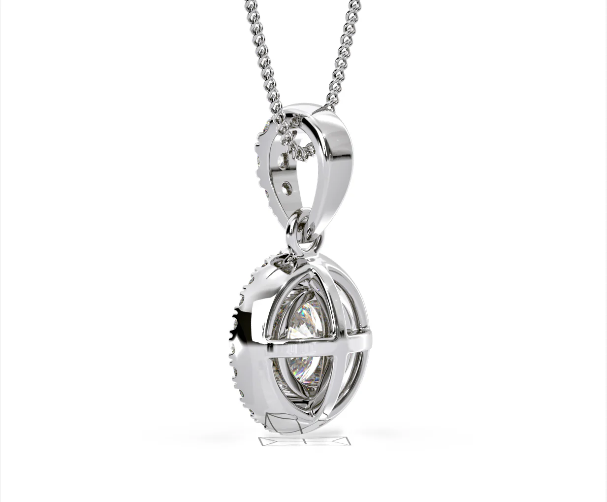 Ella Lab Diamond Halo Necklace in 18K White Gold 1.30ct F/VS1 - Image 35