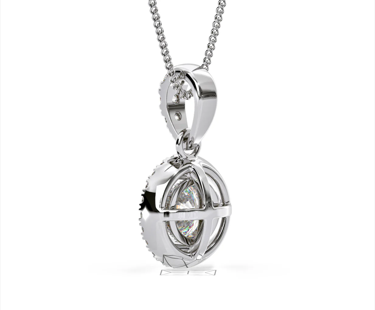 Ella Lab Diamond Halo Necklace in 18K White Gold 1.30ct F/VS1 - Image 36