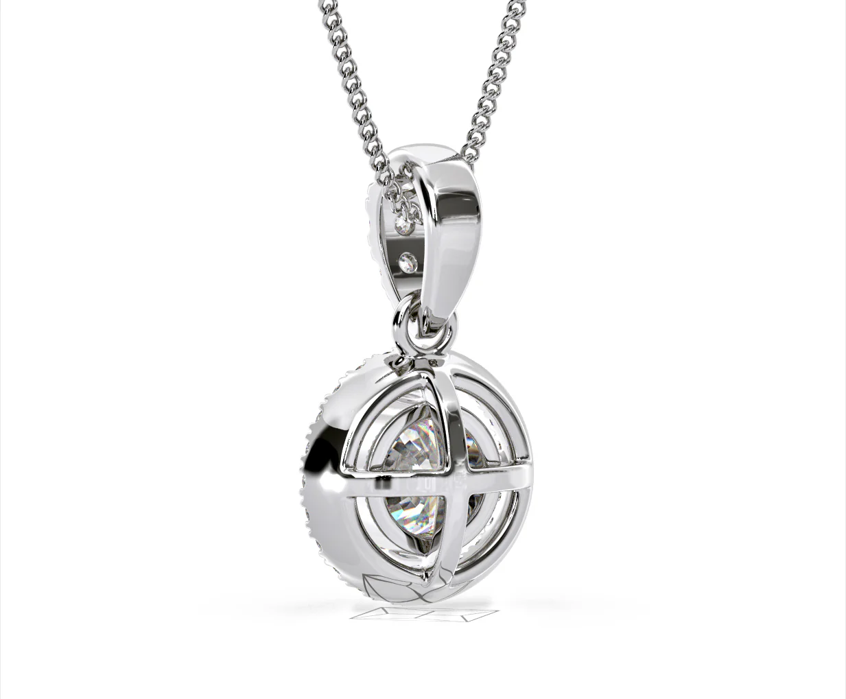 Ella Lab Diamond Halo Necklace in 18K White Gold 1.30ct F/VS1 - Image 39
