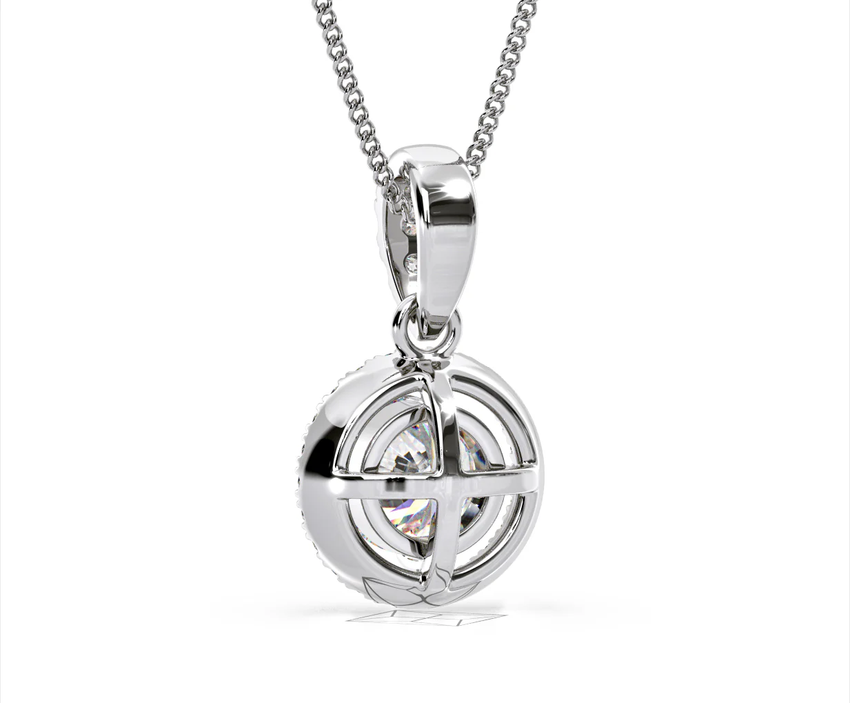 Ella Lab Diamond Halo Necklace in 18K White Gold 1.30ct F/VS1 - Image 41