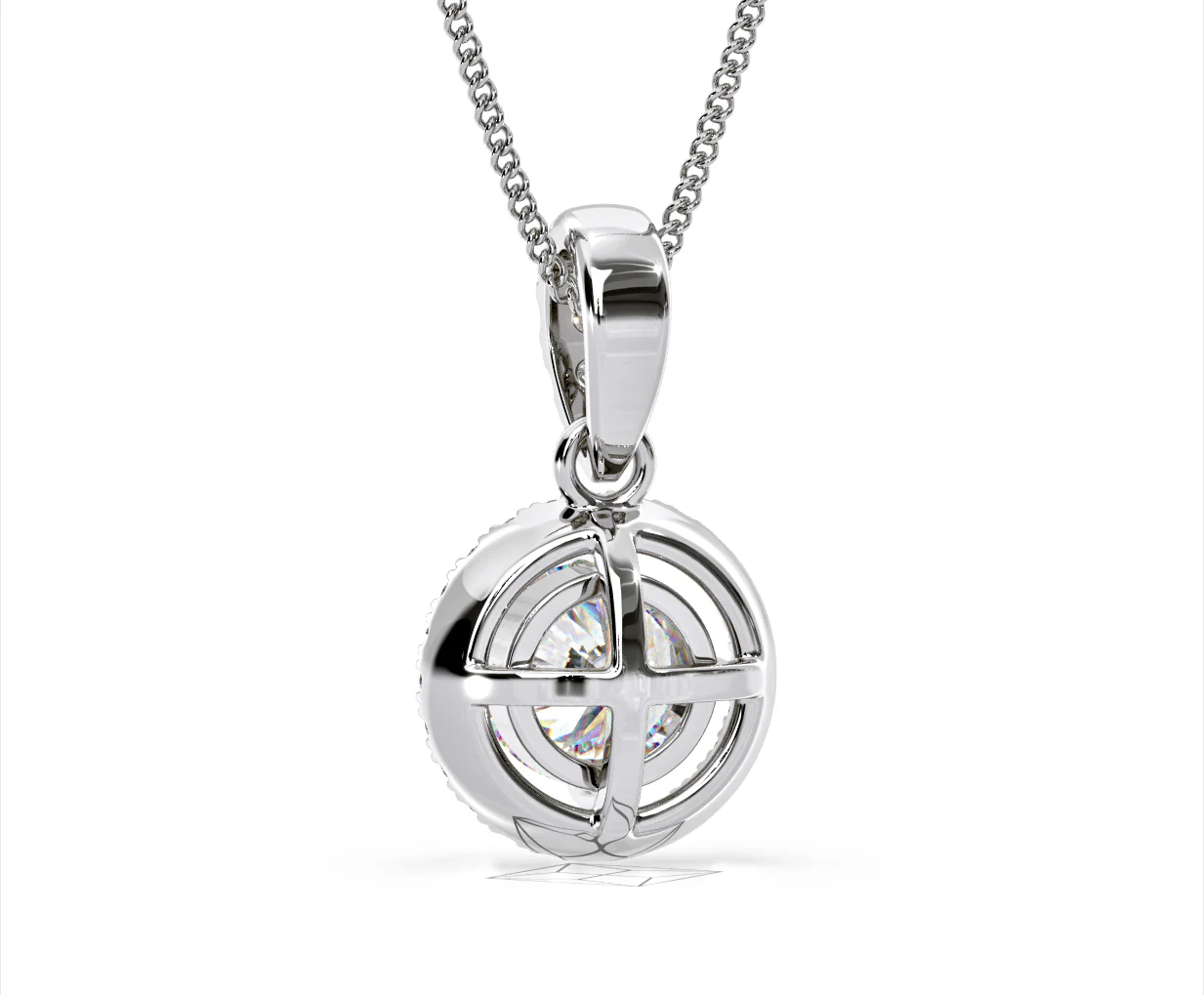 Ella Lab Diamond Halo Necklace in 18K White Gold 1.30ct F/VS1 - Image 42