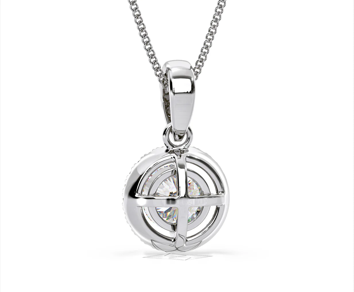 Ella Lab Diamond Halo Necklace in 18K White Gold 1.30ct F/VS1 - Image 43
